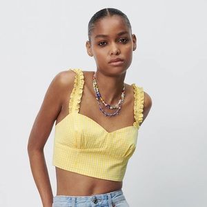 New 🌻 Zara Gingham Crop Top (Size S)